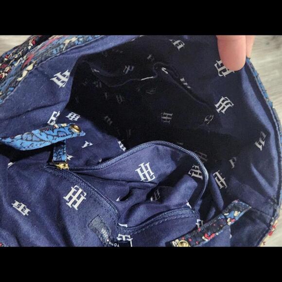 Tommy Hilfiger Backpack Small Bookbag Paisley Blue Red - Picture 7 of 7